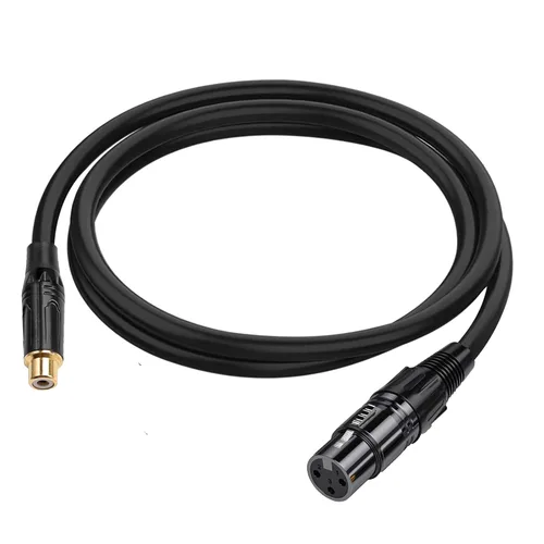 Vista 9 de Cable adaptador XLR a 0.138 in, doble XLR hembra a 0,3,5 in (1/8 pulgada) conector de cable divisor en Y para micrófono estéreo (3 pies) negro