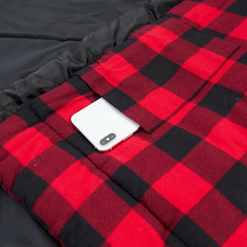 Vista 3 de PO PO BEAR Saco de dormir Zero Degree para adultos, 100% franela de algodón, alto y grande