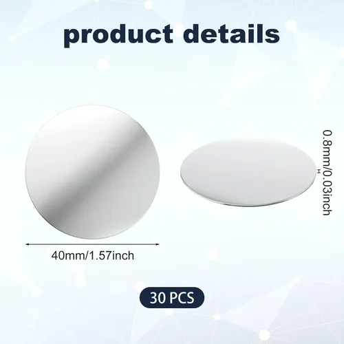 Vista 2 de 30pcs 1.575 in Universal Round Metal Phone Disk para soporte magnético del teléfono del coche, autoadhesivo, plateado