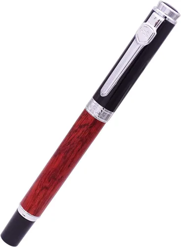 Vista 4 de Jinhao Nature - Pluma estilográfica de madera de rosa doblada (fina a ancha), pluma Fude para caligrafía, dibujo artístico y escritura a mano Rosa