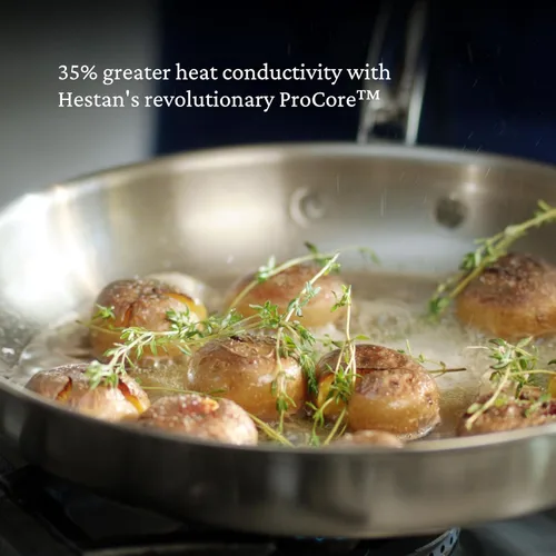Vista 3 de Thomas Keller Insignia by Hestan - Juego de sartenes de acero inoxidable, compatible con placa de inducción, 11 pulgadas y 12.5 pulgadas