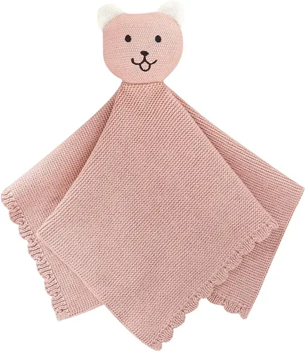 Vista 10 de LAWKUL Manta de seguridad suave para recién nacidos, niños y niñas, de punto para acurrucarse, cómoda, color camel, 16 x 16 pulgadas