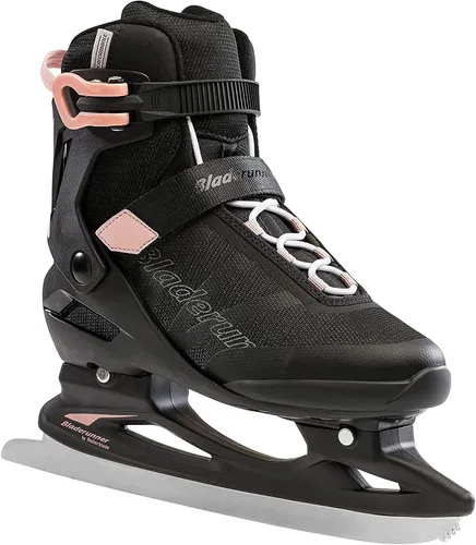 Vista 2 de Bladerunner Ice by Rollerblade Igniter - Patines de hielo para mujer, color negro y oro rosa