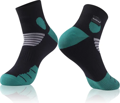 Vista 24 de RANDY SUN Waterproof Socks, Unisex Cycling/Hunting/Fishing/Running Ankle Socks 1&2 Pair 1 par de calcetines negros y grises.