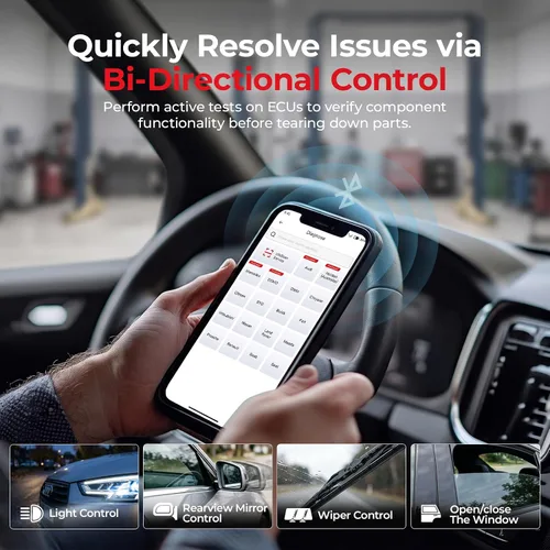 Vista 3 de LAUNCH AIOBD Plus Escáner de diagnóstico, escáner OBD2 de todo el sistema con codificación ECU, herramienta de escaneo bidireccional (verde)