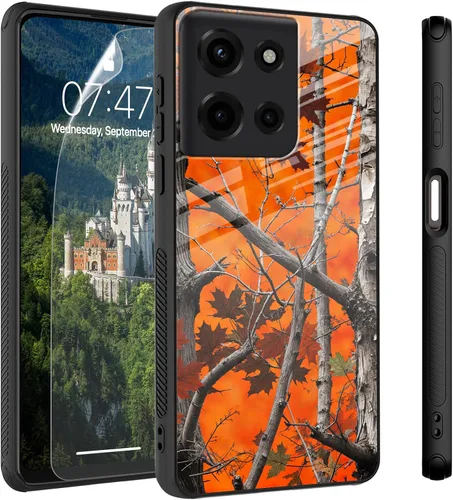 Vista 20 de Funda para Motorola Moto Edge 2022, cubierta trasera de vidrio templado con protector de pantalla, funda protectora a prueba de golpes para Motorola