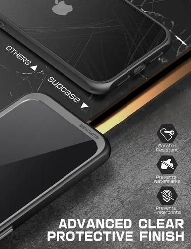 Vista 6 de SUPCASE Unicorn Beetle Style Series - Funda para iPhone 14 / iPhone 13, funda protectora híbrida delgada y transparente (negro)