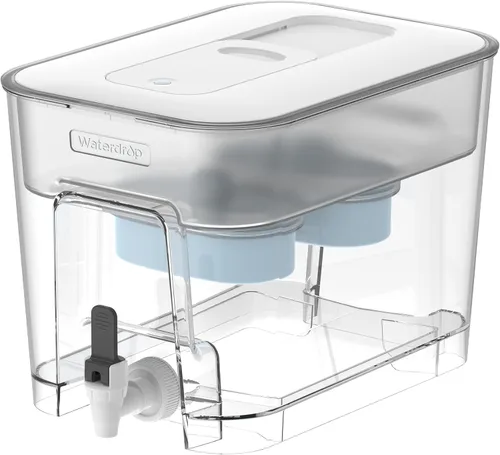 Vista 11 de Waterdrop WFD-22L - Dispensador de filtro de agua grande con 4 filtros, jarra de filtro de agua de 40 tazas, larga vida útil de 200 galones, reduce