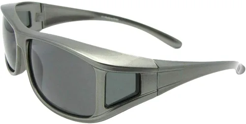 Vista 2 de Gafas de sol de ajuste polarizado marco de color gris F11 color plateado