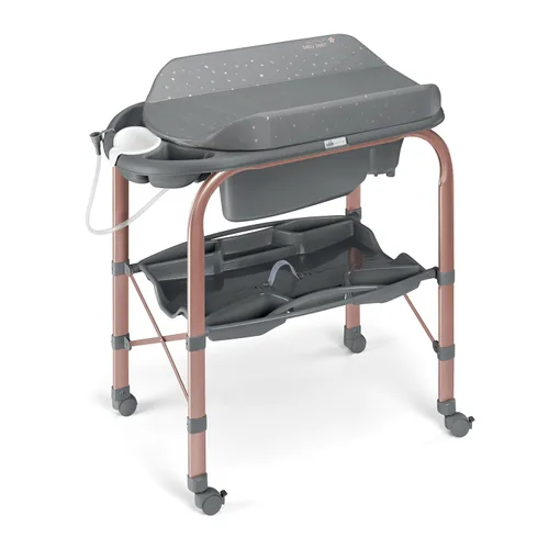 Vista 6 de Sorelle Furniture Bagnetto Cambio - Bañera portátil para bebé con cambiador, estación plegable para cambiar pañales con bandeja de almacenamiento