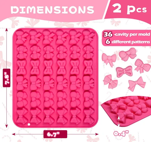 Vista 4 de Webake Moldes de silicona con 6 formas diferentes, molde de 36 cavidades para fondant de chocolate para cupcake, pretzle, cake pop, manualidades