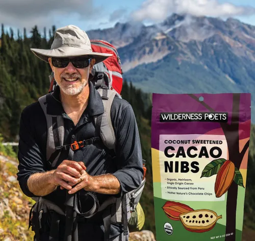 Vista 7 de Wilderness Poets, Plumas de cacao orgánico (endulzadas con néctar de coco) - 100% reliquia peruana (variedad criollo), 8 onzas, 8.01 oz