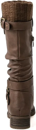Vista 5 de GLOBALWIN Women's Motorcycle Boots Mid Calf Boots Low Heels Fall Winter Fashion Boots For Women