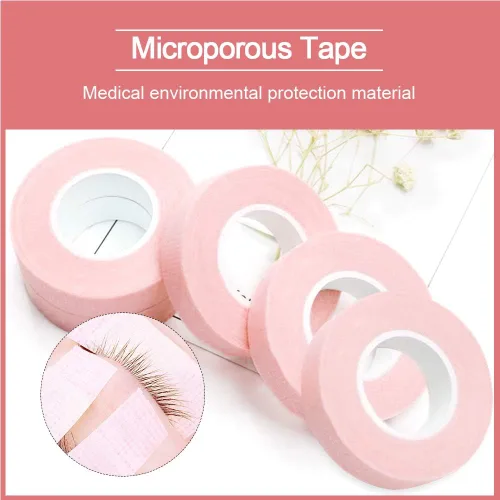 Vista 7 de EBANKU 5 rollos de cinta de extensiones de pestañas, cinta de ojos para extensiones de pestañas, cinta de tela de microporos transpirable