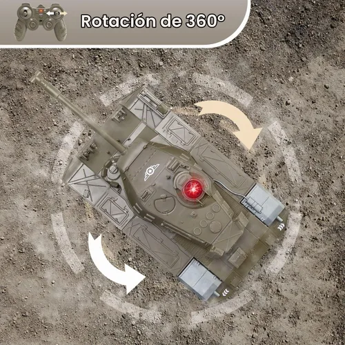 Vista 5 de Tanque de Control Remoto para Niños, M41A3 Tanque de Batalla del Ejército Americano Programable RC con Luces y Sonidos Realistas, Vehículos RC
