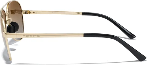 Vista 4 de MERRY'S Lentes de sol de aviador para hombres y mujeres, lentes polarizados para conducir, lentes espejados, protección UV 400, 2.283 in