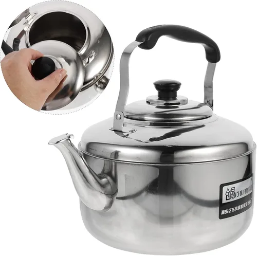 Vista 8 de Cabilock Hervidor de sonido de acero inoxidable de gran capacidad para cocina de inducción con base de calor uniforme y cómodo mango antiquemaduras