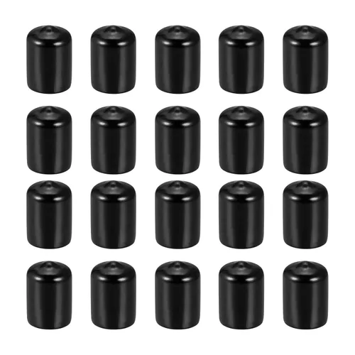 Vista 24 de DMiotech Paquete de 20 protectores de rosca de tornillo negros de identificación de 0.079 pulgadas (0.079 in), tapas de goma para pernos