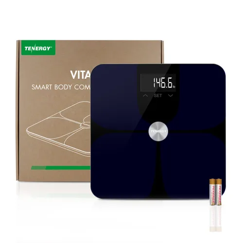 Vista 6 de Tenergy Vitalis - Báscula de grasa corporal, báscula IMC de alta precisión, báscula corporal inalámbrica Bluetooth con pantalla grande, báscula