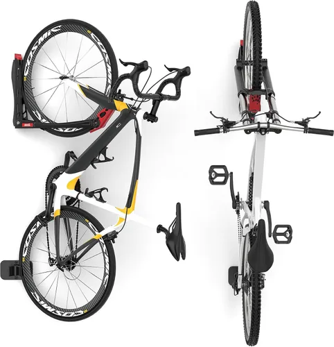 Vista 9 de TORACK BIKEPAL Soporte de bicicleta giratorio sin elevación, soporte de bicicleta vertical de ahorro de espacio montado en la pared