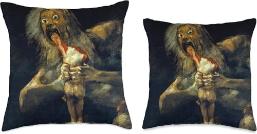 Vista 3 de Twisted City Art Francisco Goya-Saturn Devouring His Son-for Artists - Almohada de 16 x 16 pulgadas, multicolor