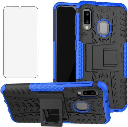 Vista 8 de Asuwish Funda de teléfono para Samsung Galaxy A10e con protector de pantalla de vidrio templado y soporte delgado, híbrida, resistente, funda
