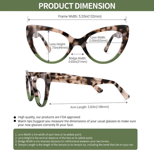 Vista 5 de VOOGLAM Lentes elegantes con bloqueo de luz azul para mujer, antifatiga ocular, ojos secos, gafas