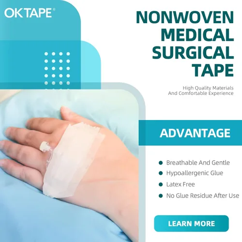 Vista 3 de OK TAPE OKPore - Cinta quirúrgica médica no tejida (paquete de 24) – Cinta quirúrgica de primeros auxilios hipoalergénica y transpirable