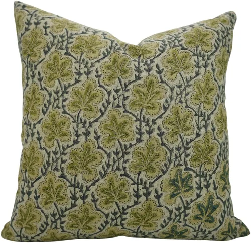 Vista 11 de Fundas de almohada de algodón grueso con estampado de bloques de 18 x 18 pulgadas, fundas decorativas hechas a mano para sofá y sofá, funda de cojín