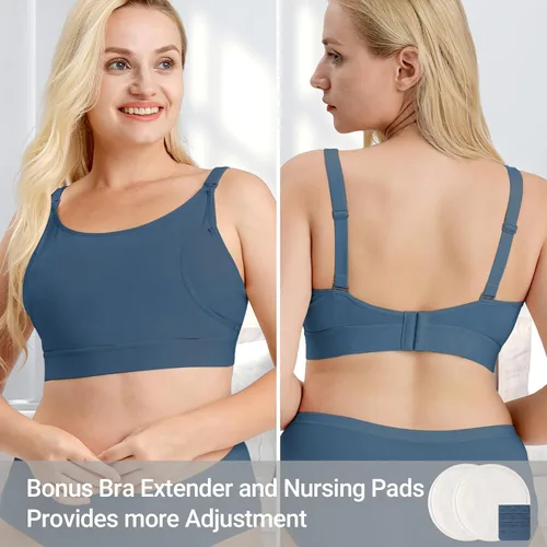 Vista 5 de Momcozy - Brasier para extracción de leche y lactancia, manos libres, ajustable, brasier todo en uno