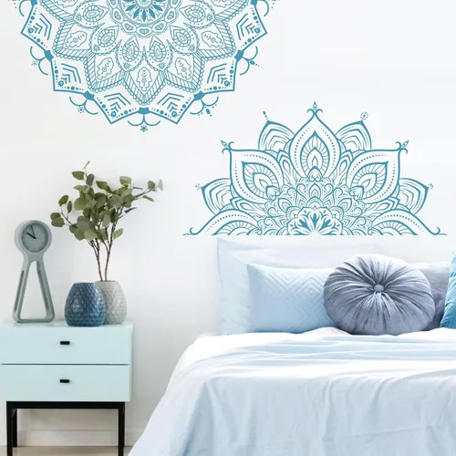 Vista 3 de Kazova Calcomanía de Pared Mandala Pegatinas de Pared Mandala Calcomanías de Loto Mandala para Paredes Pegatina de Pared de Flores Calcomanías