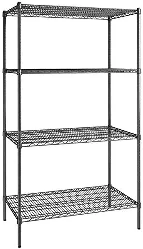 Vista 51 de Kit de 4 estantes de epoxi verde NSF de 21 x 72 pulgadas con postes de 86 pulgadas, estantería de almacenamiento resistente, kit de estantería