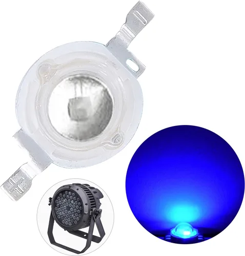 Vista 14 de Paquete de 20 cuentas LED azules de 1 W, bombilla de lámpara de chip LED para luces de escenario LED