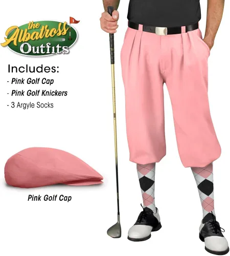 Vista 2 de Golf Knickers Traje de golf Albatross para hombre, gorra de golf, 3 calcetines de rombos