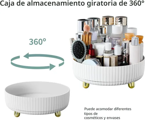 Vista 2 de funest Organizador de perfumes de maquillaje, rotación de 360 grados, Lazy Susan, estuche de almacenamiento de lociones para cosméticos, bandeja