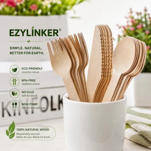 Vista 3 de Paquete de 150 tenedores compostables – Alternativa a tenedores de plástico y tenedores de bambú, ecológicos, biodegradables y compostables
