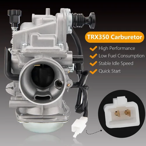 Vista 2 de Carburador TRX350 para Honda Rancher 350 TRX350TM TRX350TE 350ES 350FE 350FMTE 2000-2006 4 tiempos ATV Nuevo carburador con filtro de aire y filtro