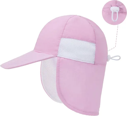 Vista 7 de Durio Sombrero de sol infantil con solapa para el cuello, protección solar UPF 50+, sombrero de verano para bebé, forro transpirable, sombrero