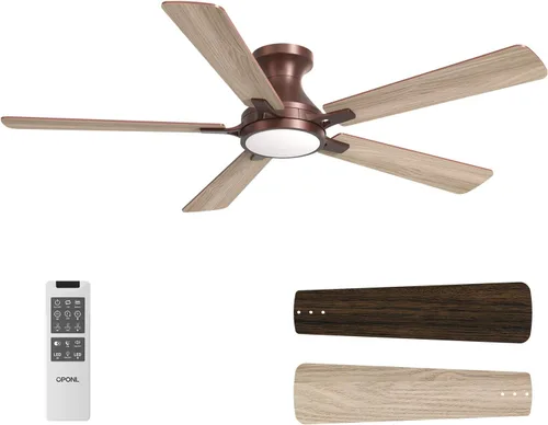 Vista 14 de OPONL 42 inch Low Profile Ceiling fan with Light and Remote Control Negro