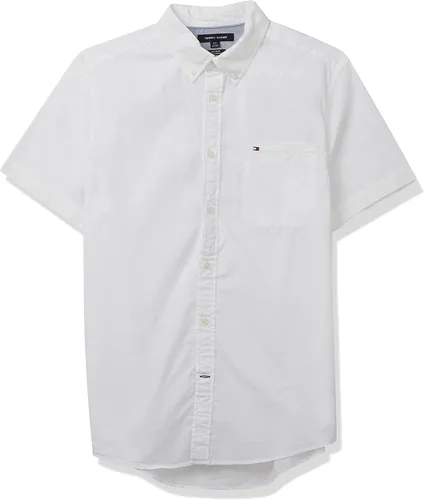 Vista 2 de Tommy Hilfiger Men's Short Sleeve Casual Button Down Shirt in Custom Fit