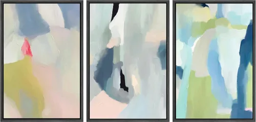 Vista 51 de SIGNWIN Lienzo enmarcado para pared, juego de arte abstracto de serenidad costera, ilustraciones abstractas junto al mar, arte moderno, decorativo