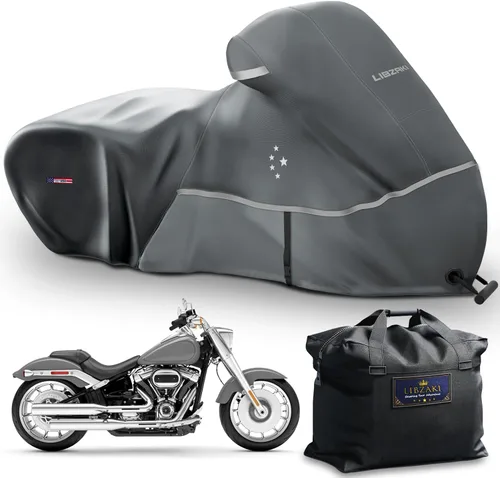 Vista 15 de Funda para motocicleta 420D resistente para todas las estaciones, universal, impermeable, protección al aire libre, 86" XL, funda para vehículo/negro