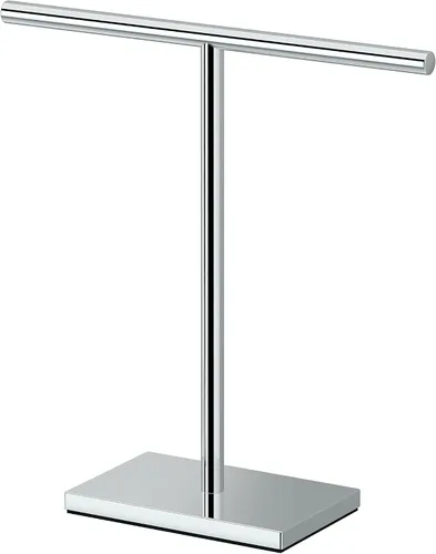 Vista 5 de Gatco 1444B, Soporte para Toallas de Mano Independiente con Base Rectangular Moderna, Latón Cepillado / 10.50" de ancho x 11.13" de alto Soporte