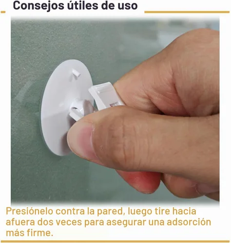 Vista 4 de Paquete de 6 clips para cortina de ducha con ventosa para mantener el forro