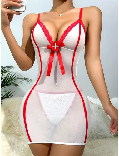 Vista 7 de EASYLONGJEE Sexy Nurse Costumes for Women, Naughty Nurse Lingerie for Women Halloween Costumes Dress Cosplay Outfits