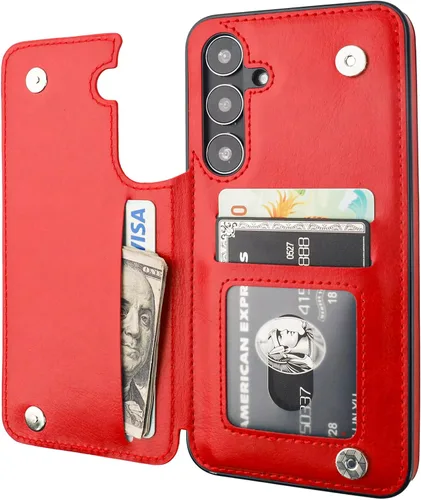 Vista 50 de ONETOP - Funda tipo cartera para Samsung Galaxy S22 con tarjetero, color negro Kickstand,ID/Cash Holder,Case Wallet with Card Slots,Double