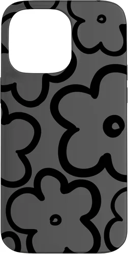 Vista 21 de Cute Flower Pattern Wildflower Charcoal Grey Black Floral Case for iPhone 17