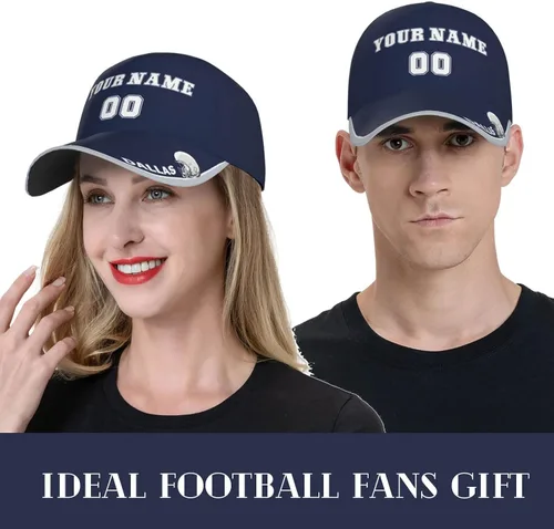 Vista 6 de Gorra de fútbol personalizada, ajustable, número de nombre personalizado, para fanáticos del fútbol, regalos para hombres, mujeres y jóvenes