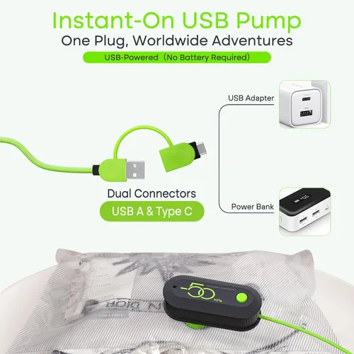 Vista 2 de 9 Pack Bolsas de Almacenamiento al Vacío de Viaje con Bomba Eléctrica USB, Bolsas de Tamaño de Equipaje de Mano de Ahorro de Espacio para Ropa