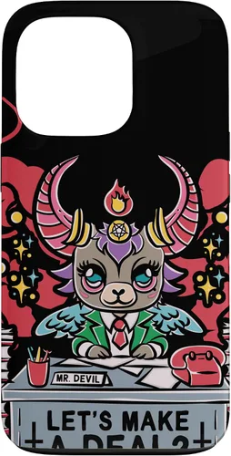 Vista 10 de Funda para iPhone 16 Kawaii Pastel Goth Make A Deal Baphomet Aesthetic Nu Cute Case